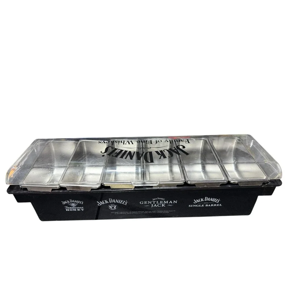 Jack Daniel's Whiskey Bar Set Condiment Tray Tabletop Storage